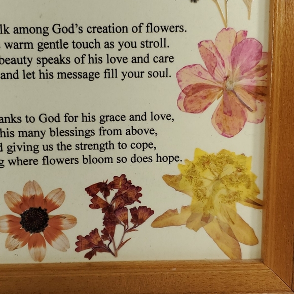 unbranded Wall Decor Gods Flowers Poem Framed Dried Floral Poshmark